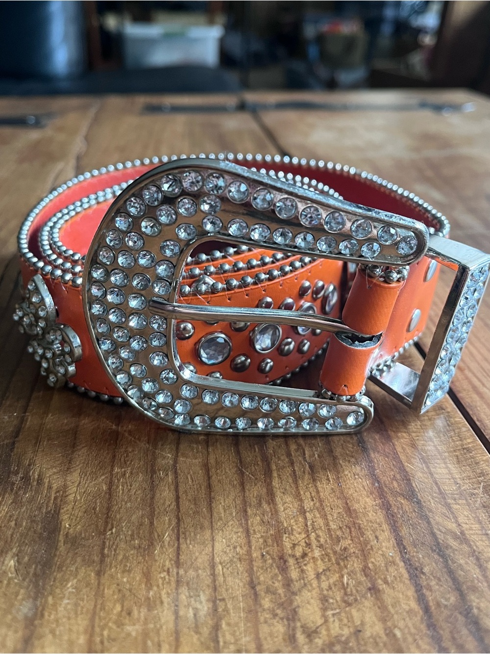 Crystal Western-Style Orange Women's Belt - Picture 3 of 3
